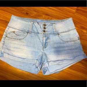 Light-wash jean shorts